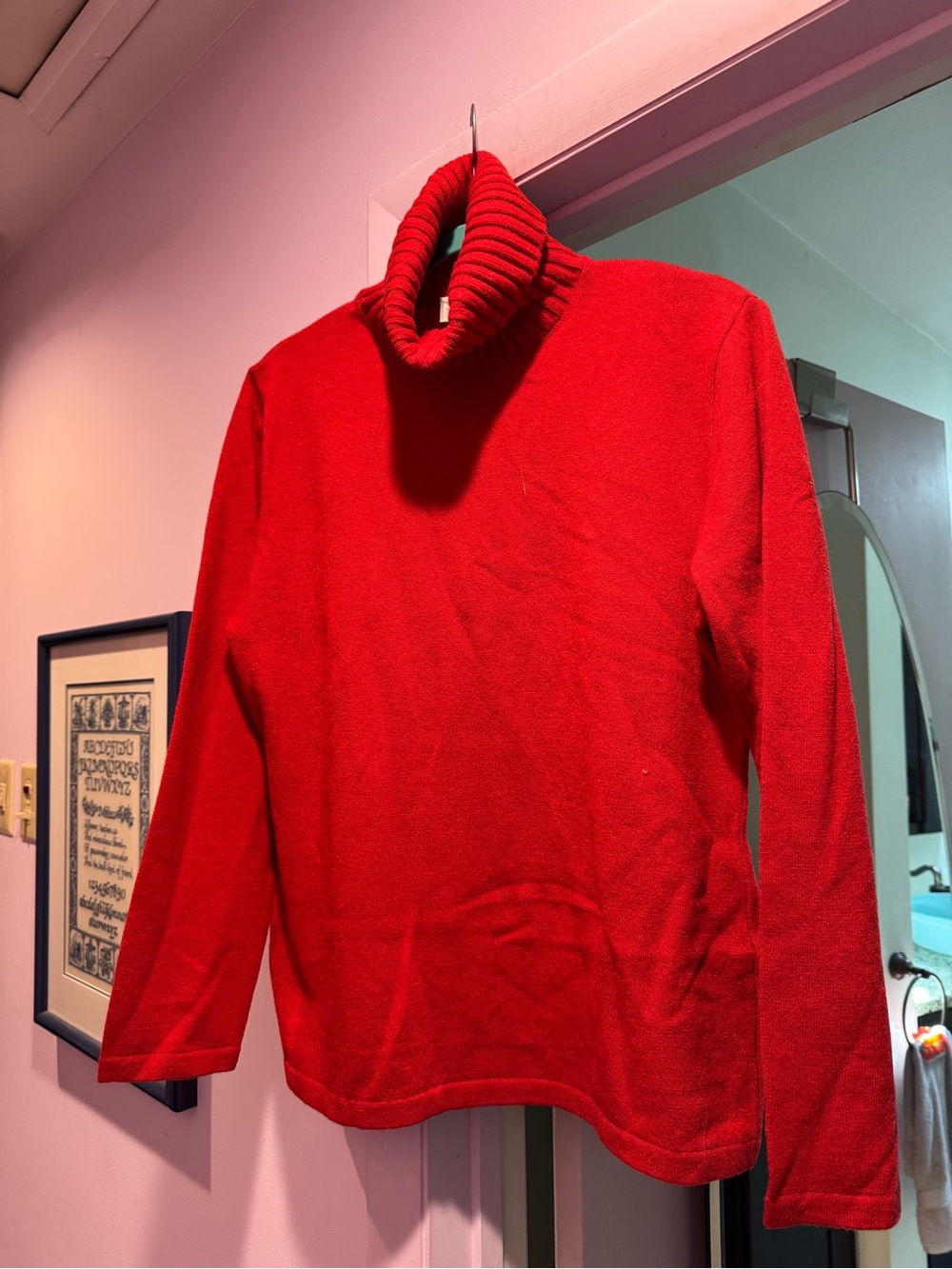 VTG!! NWT!! Gispa Size L Red Wool Turtleneck Sweater